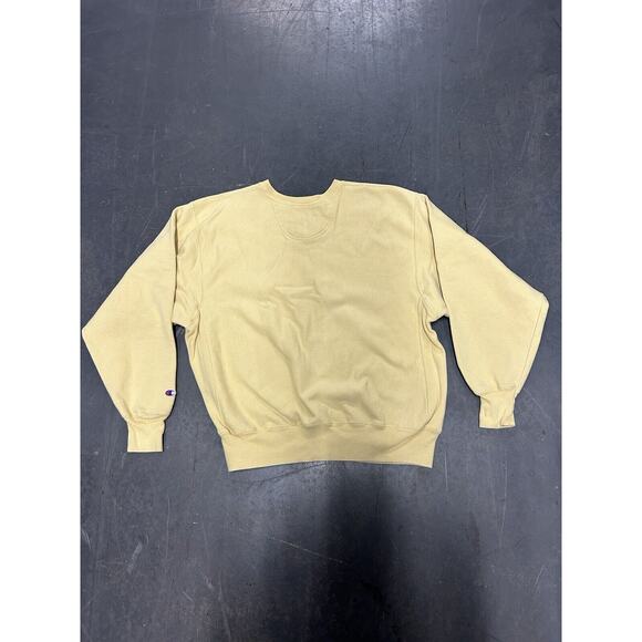 Champion Premium Reverse Weave Crewneck Fleece Sweatshirt Yellow Men’s Large - Picture 5 of 5